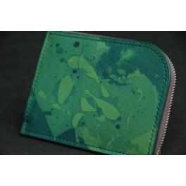 商品画像  | 【ミニウォレット】 マチ付きL型ジップ マーブリンググリーン SCC019 | 