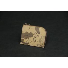 【ミニウォレット】<br />マチ付きL型ジップ<br/>マーブリング墨黒<br/>SCC021