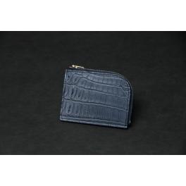 ≪限定商品≫<br />【ミニウォレット】<br />L型ジップ<br/>クロコダイル<br/>ブルーグレー<br />SCC014