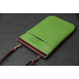 商品画像  | 【スマホポーチ】 リーフグリーン× ブラウン SBG026 | 