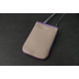 【スマホポーチ】<br>ライトグレージュ×</br>パープル</br>SBG024