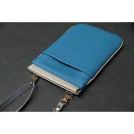 商品画像  | 【スマホポーチ】 ターコイズブルー× オフホワイト SBG028 | 
