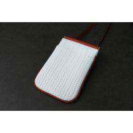 【スマホポーチ】<br>ホワイト×</br>オレンジブラウン</br>SBG029