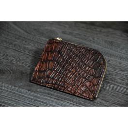 ≪限定商品≫<br />【ミニウォレット】<br />L型ジップ<br/>クロコダイル<br/>アンティーク染め<br/>SCC009