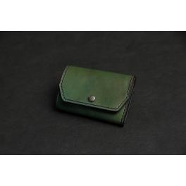 【ミニ財布】<br />Palma（パルマ）<br />手染めグリーン<br />アンティーク仕上げ<br />SSW018