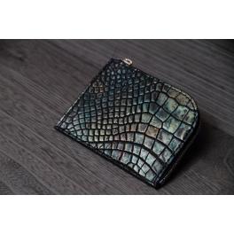 ≪限定商品≫<br />【ミニウォレット】<br />L型ジップ<br/>クロコダイル<br/>メタル<br />SCC001
